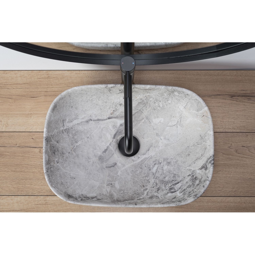 REA-U3800 - Nadpultni umivaonik LIVIA 33,5x46,5 cm keramika/siva/imitacija kamena