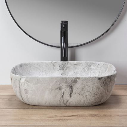 REA-U3800 - Nadpultni umivaonik LIVIA 33,5x46,5 cm keramika/siva/imitacija kamena