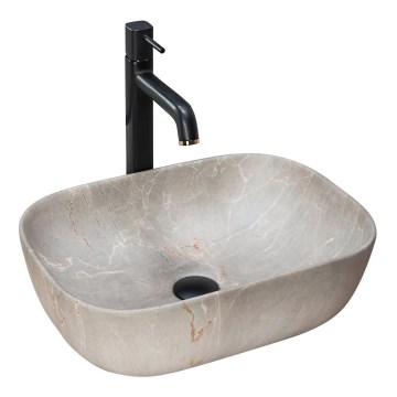 REA-U3802 - Nadgradni umivaonik LIVIA 33,5x46,5 cm keramika/siva/dekor mramora