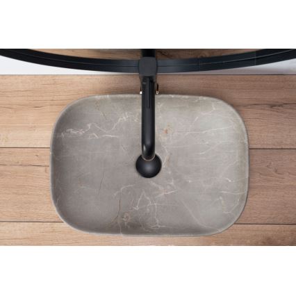 REA-U3802 - Nadgradni umivaonik LIVIA 33,5x46,5 cm keramika/siva/dekor mramora