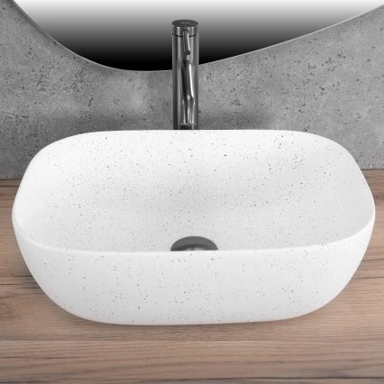 REA-U4001 - Nadgradni keramički umivaonik BELINDA 33,5 x 46,5 cm, mat bijele boje