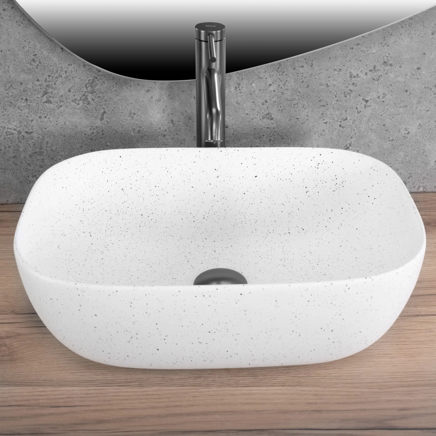 REA-U4001 - Nadgradni keramički umivaonik BELINDA 33,5 x 46,5 cm, mat bijele boje