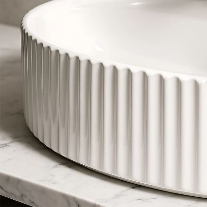 REA-U4003 - Nadgradni umivaonik MARCELA 35,5x50 cm keramika/sjajna bijela