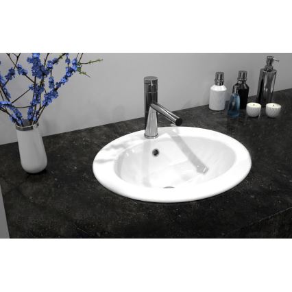 REA-U4122 - Ugradbeni umivaonik DALIA 46x51,5 cm keramika/sjajna bijela
