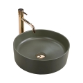 REA-U4567 - Nadgradni umivaonik SAMI Ø 37 cm keramika/matna zelena