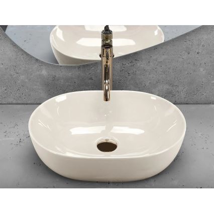 REA-U4591 - Nadgradni umivaonik LISA 35x49 cm, keramika / sjajna krem boja