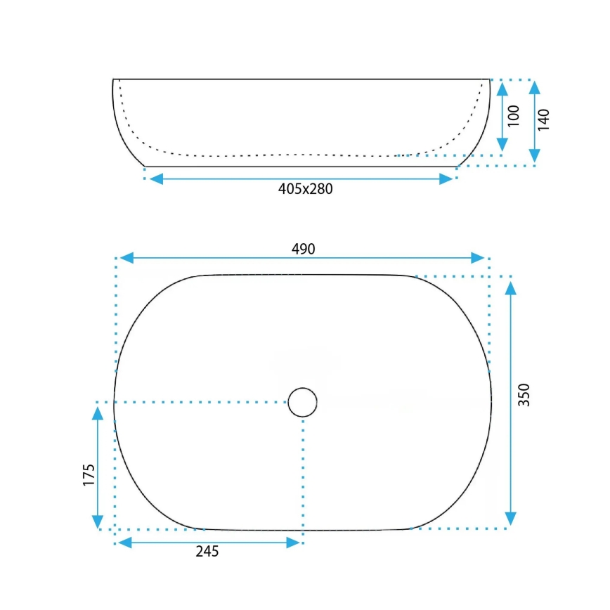 REA-U4591 - Nadgradni umivaonik LISA 35x49 cm, keramika / sjajna krem boja