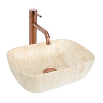 REA-U4700 - Umivaonik na ploču BELINDA 25x36 cm keramika/bež/imitacija kamena