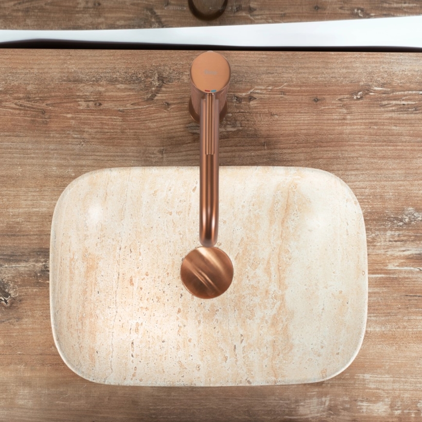 REA-U4700 - Nadgradni umivaonik BELINDA MINI 25x36 cm keramika/bež/imitacija kamena