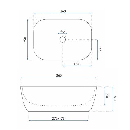 REA-U4700 - Nadgradni umivaonik BELINDA MINI 25x36 cm keramika/bež/imitacija kamena