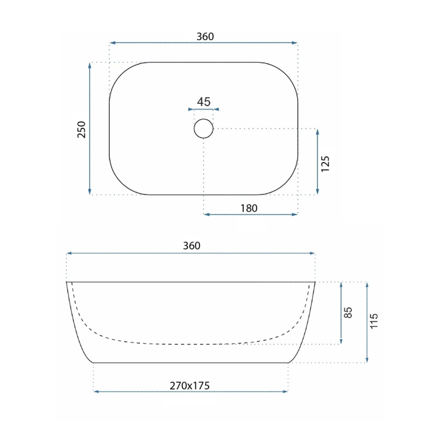 REA-U4700 - Nadgradni umivaonik BELINDA MINI 25x36 cm keramika/bež/imitacija kamena