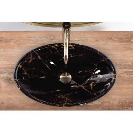 REA-U5067 - Nadgradni umivaonik PAMELA 33x53 cm keramika/crna/imitacija kamena