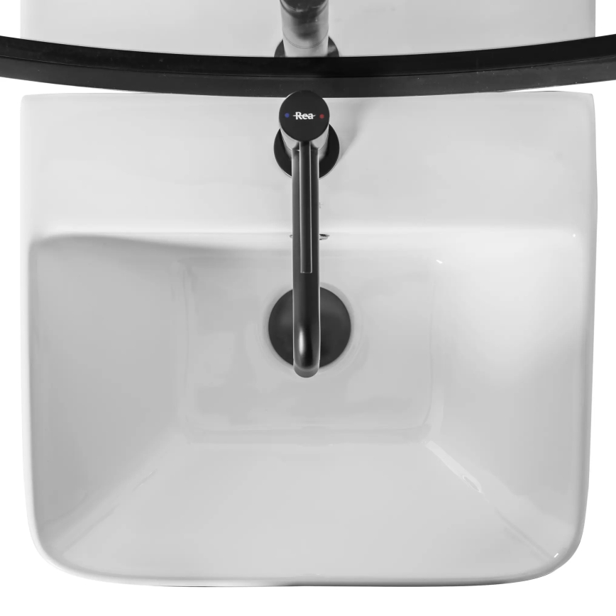 REA-U5637 - Samostojeći umivaonik ARIS 37,5x44 cm keramika/sjajna bijela