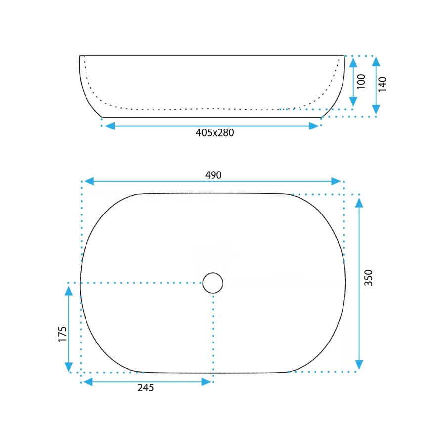 REA-U6022 - Umivaonik za ugradnju na ploču LISA 35x49 cm keramika/sjajna bijela