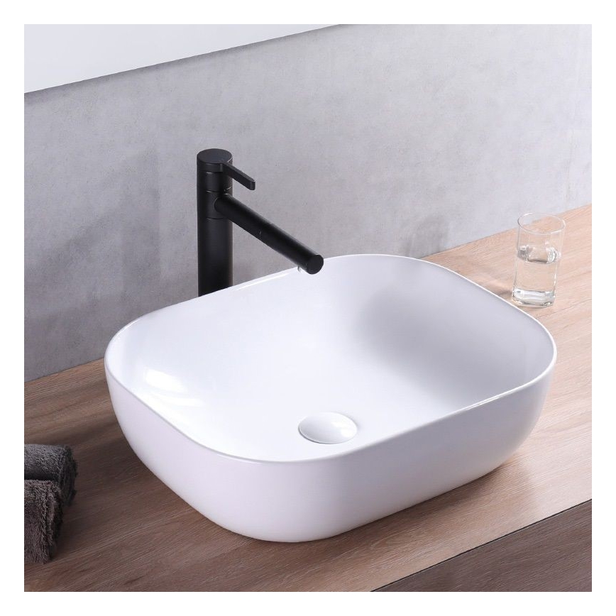 REA-U6300 - Umivaonik na ploču MONA SLIM 40x50,5 cm keramika/sjajna bijela