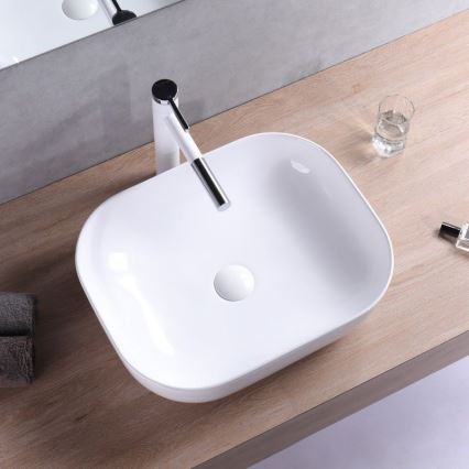 REA-U6300 - Umivaonik na ploču MONA SLIM 40x50,5 cm keramika/sjajna bijela
