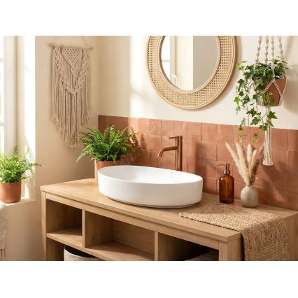 REA-U6371 - Nadgradni umivaonik JOANA 40,5x65,5 cm keramika/sjajna bijela