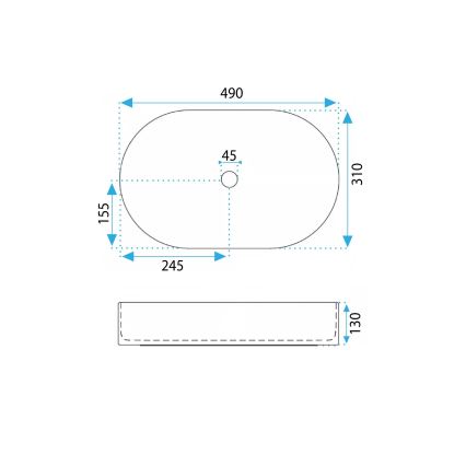 REA-U6375 - Nadgradni umivaonik VANDA 31x49 cm keramički/mat plava