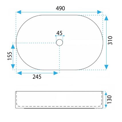 REA-U6376 - Nadgradni umivaonik VANDA 31x49 cm keramika/mat ružičasta