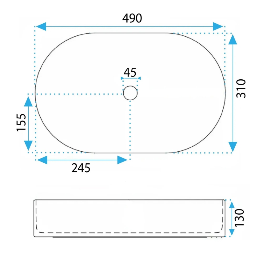 REA-U6376 - Nadgradni umivaonik VANDA 31x49 cm keramika/mat ružičasta