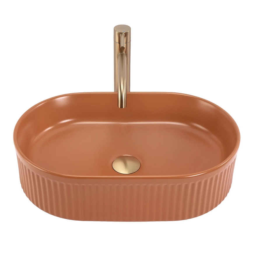 REA-U6377 - Umivaonik na ploču VANDA 31x49 cm keramika/narančasta