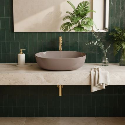 REA-U6380 - Umivaonik na ploču LISA 35x49 cm keramika/sjajna smeđa