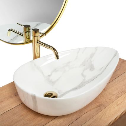 REA-U6501 - Nadgradni umivaonik GRETA 40x65,5 cm keramika/imitacija kamena