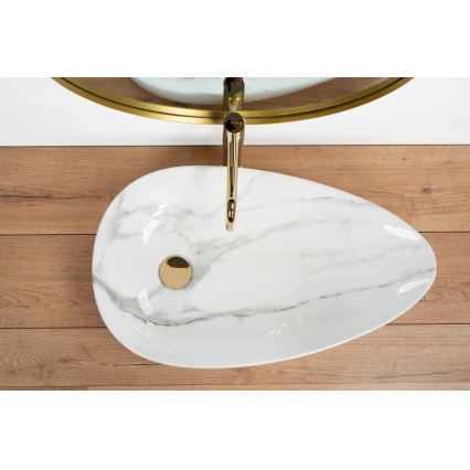 REA-U6501 - Nadgradni umivaonik GRETA 40x65,5 cm keramika/imitacija kamena