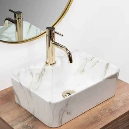 REA-U6504 - Umivaonik za ugradnju na ploču KELLY MINI 31x41 cm keramika/imitacija kamena