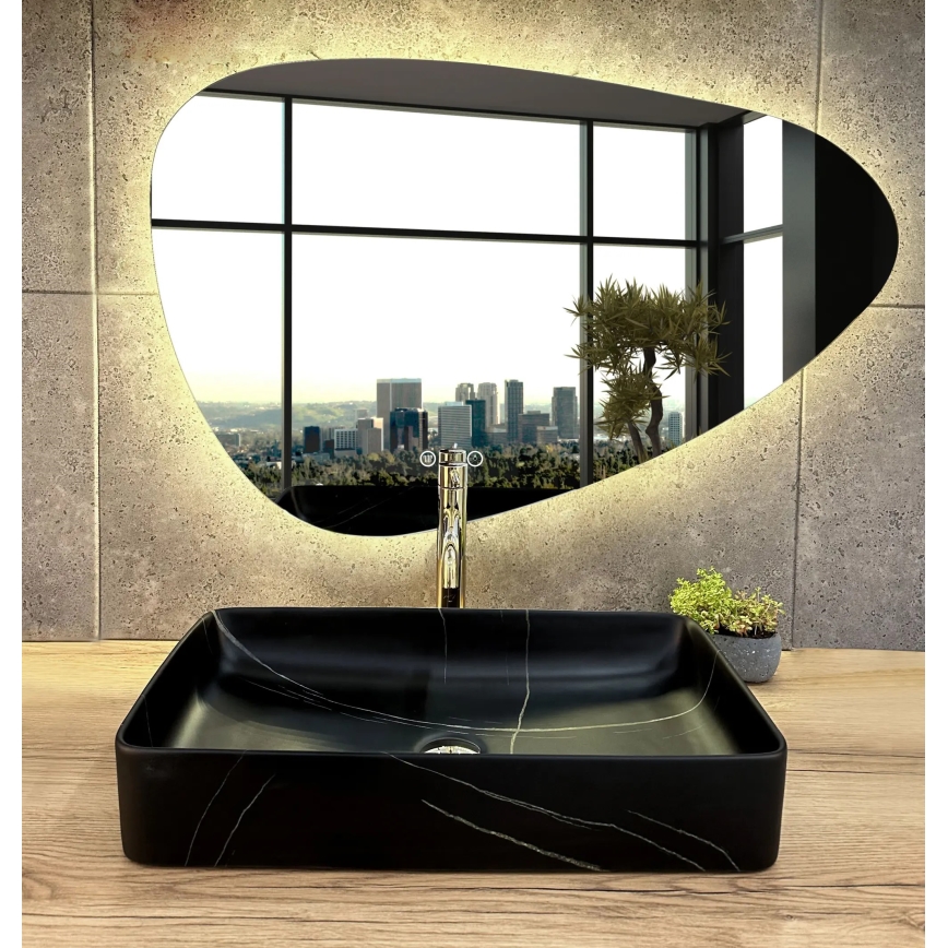 REA-U6510 - Umivaonik na ploču DENIS 35x61,5 cm keramika/mat crna