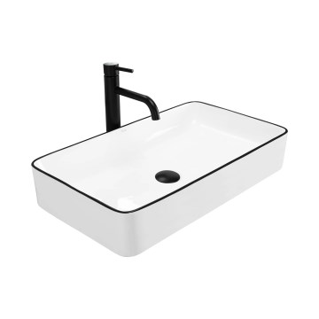 REA-U6513 - Nadgradni umivaonik DENIS 35x61,5 cm keramika/bijela/crna