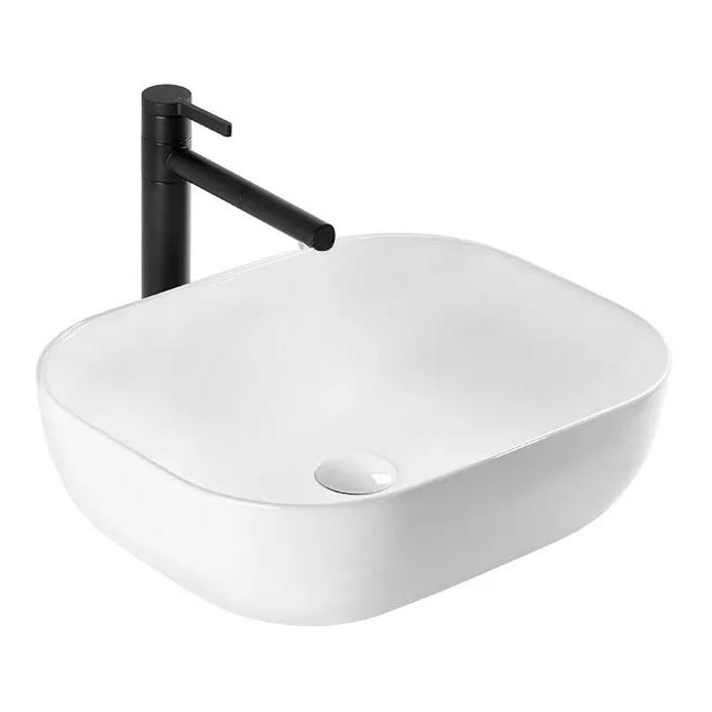 REA-U6521 - Umivaonik BELINDA SLIM za postavljanje na radnu ploču 33x46,5 cm keramika/sjajna bijela