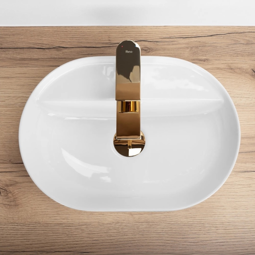 REA-U6617 - Umivaonik na ploču AURA 30x42 cm keramika/sjajna bijela