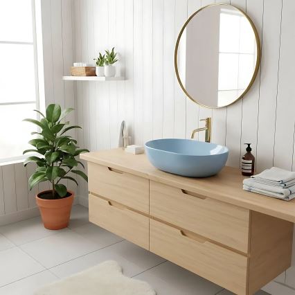 REA-U6620 - Nadgradni umivaonik LISA 35x49 cm keramika/sjajna plava