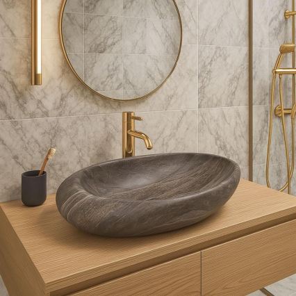 REA-U6649 - Umivaonik na ploču ROXY 31x49 cm keramika/imitacija kamena