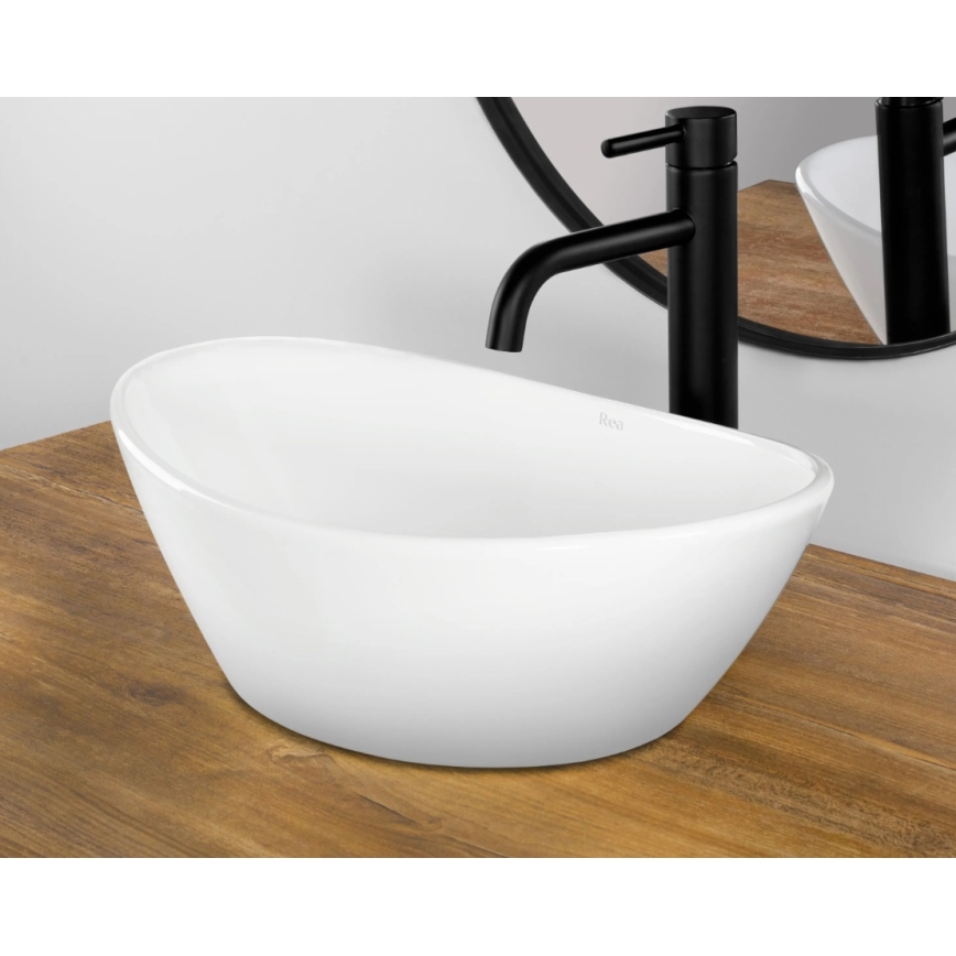 REA-U6802 - Nadgradni umivaonik KATE 27x45 cm keramika/sjajna bijela