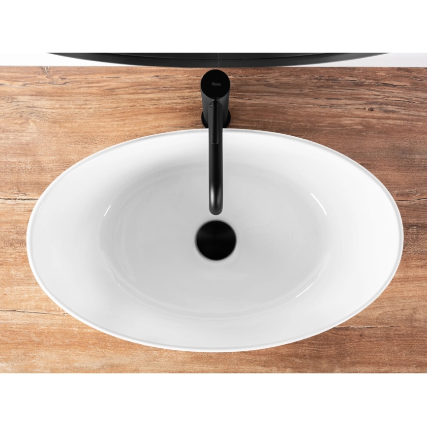 REA-U6802 - Nadgradni umivaonik KATE 27x45 cm keramika/sjajna bijela