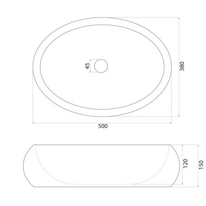 REA-U7348 - Nadpultni umivaonik MIKA 38x50 cm narančasta/bež/imitacija kamena