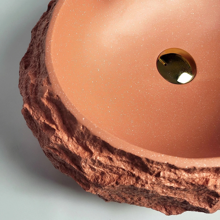 REA-U7349 - Umivaonik na ploču MIKA 38x50 cm narančasta/imitacija kamena