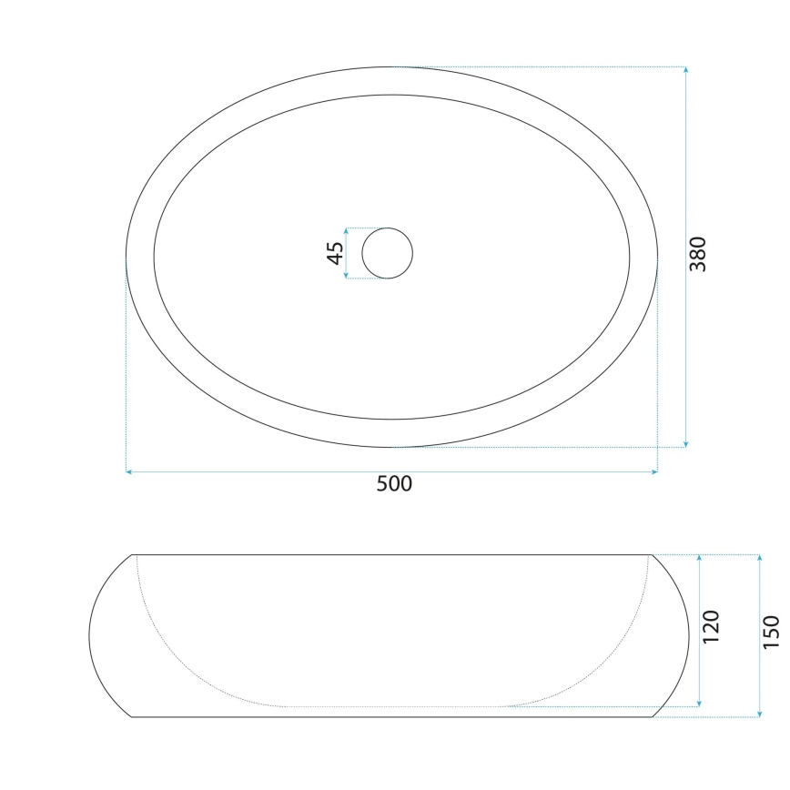 REA-U7349 - Umivaonik na ploču MIKA 38x50 cm narančasta/imitacija kamena