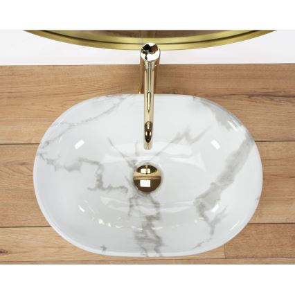 REA-U8001 - Nadgradni umivaonik AMELIA 34,5x48 cm keramika/dekor mramora