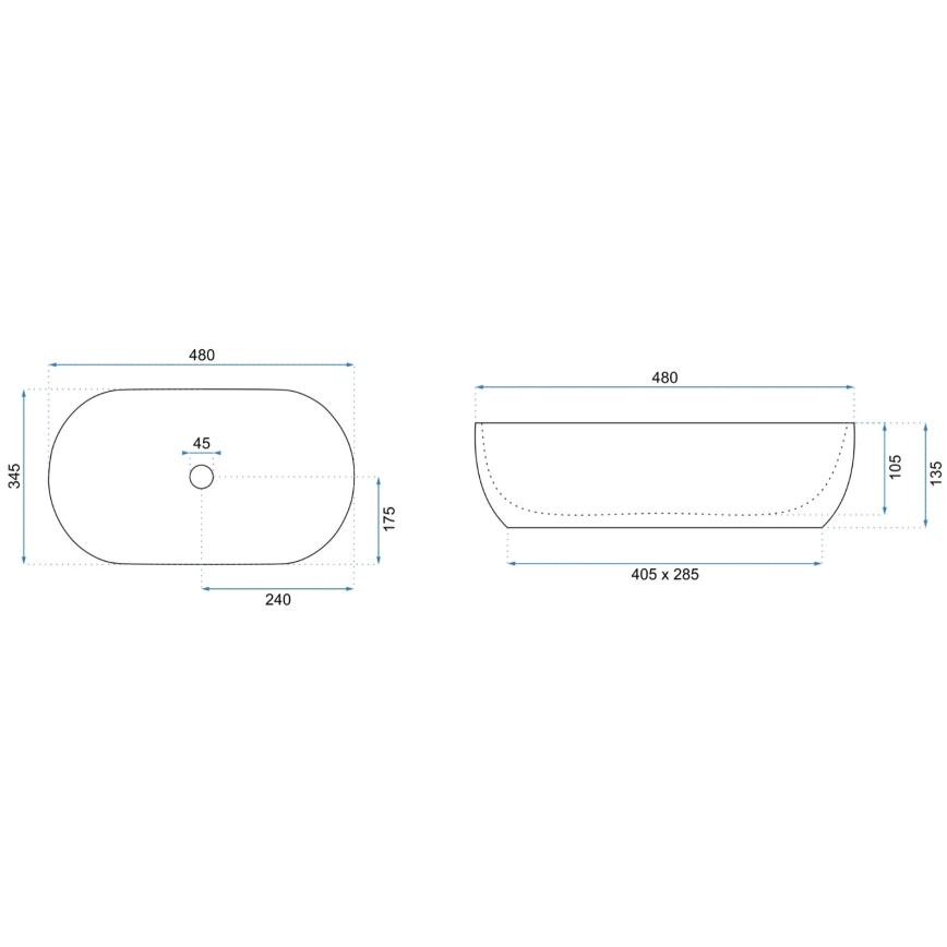 REA-U8001 - Nadgradni umivaonik AMELIA 34,5x48 cm keramika/dekor mramora