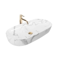 REA-U8403 - Umivaonik na ploču CLEO 41x81 cm keramika/dekor mramora