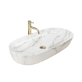 REA-U8404 - Umivaonik na ploču CLEO 41x81 cm keramika/bijela/mramorni dekor