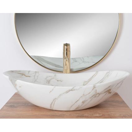 REA-U8548 - Nadgradni umivaonik ROYAL 36x60,5 cm keramika/mramorni dekor