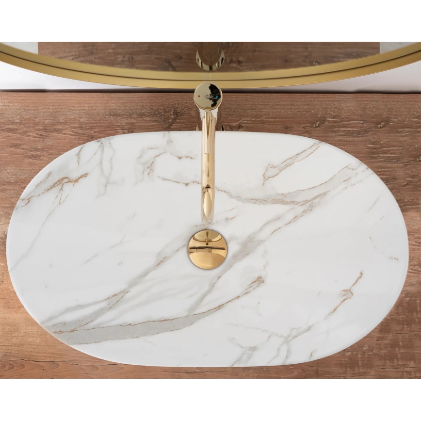 REA-U8548 - Nadgradni umivaonik ROYAL 36x60,5 cm keramika/mramorni dekor