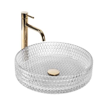 REA-U8881 - Umivaonik na ploču CRISTAL, promjer 39 cm, staklo/prozirno