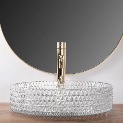 REA-U8881 - Umivaonik na ploču CRISTAL, promjer 39 cm, staklo/prozirno