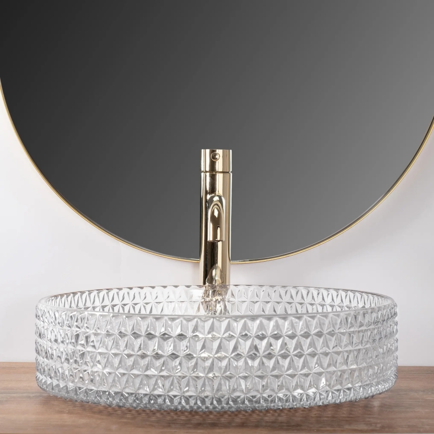 REA-U8881 - Umivaonik na ploču CRISTAL, promjer 39 cm, staklo/prozirno