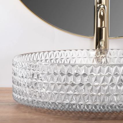 REA-U8881 - Umivaonik na ploču CRISTAL, promjer 39 cm, staklo/prozirno